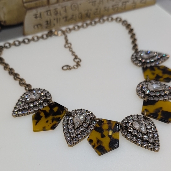 J. Crew Elegant Tortoiseshell and Crystal Necklace - Picture 3 of 5